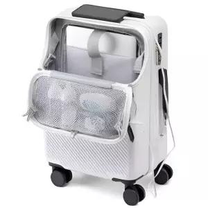 확장형 전면개방캐리어 usb 포트내장 기내용 핸드폰 충전 노트북 수납편리