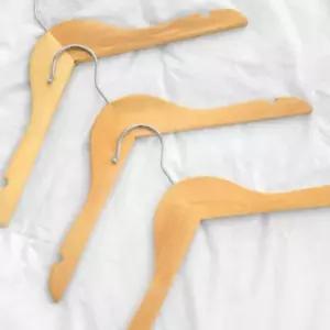 키즈 원목 옷걸이 3개 세트 논슬립 아기 유아 아동 옷 정리