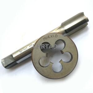 HSS 메트릭 ISO 왼손 기계 스레드 탭 및 다이 M14X1 M14X0.75 스트레이트 플루트 미세 나사 세트