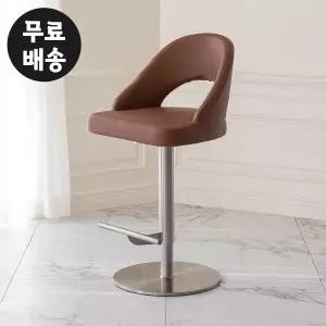 [벤티스가구]라운지 가죽 바체어 2컬러 홈바 높은 라운지 디자인 의자 카페 바텐 인테리어(브라운)