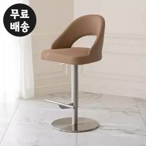 [벤티스가구]라운지 가죽 바체어 2컬러 테이블 의자 홈바 식탁 아일랜드 바텐 체어 카페(샌드)