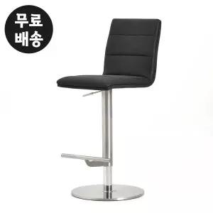 [벤티스가구]루버 가죽 바체어 인테리어 홈바 높은 의자 1인용 카페 아일랜드 회전 스탠딩(블랙)