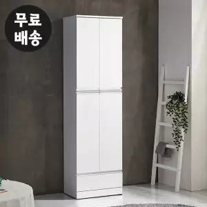 [벤티스가구]다엘 주방 도어 수납장 속깊은 부엌장 냉장고옆 틈새장 예쁜 보조장(600/화이트)
