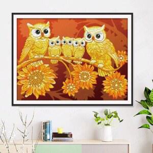 황금 부엉이 취미생활 5D 세트 보석십자수 공예 동트는 집들이선물 보석십자수SS008