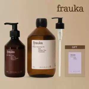 [프라우카] 오일 500ml)+펌프+버치스파크림 300ml)+파우치