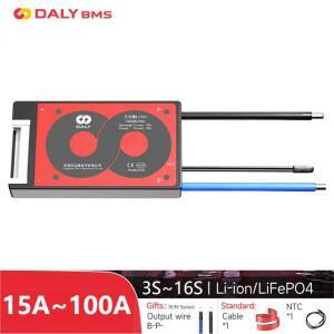 DALY BMS 3S 4S 6S 7S 10S 리튬 이온 및 LiFePO4 32650 21700 18650 ~ 100A 밸런스 기능 NTC 포함