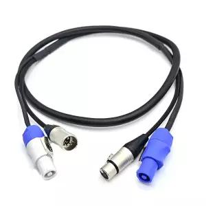 3핀 5핀 파워콘 XLR 콤보 케이블 1.5mm 2.5mm 10m 8m 5m 3m 2m 1.5m DJ 무대 조명 전원 신호 DMX 파워콘 콤