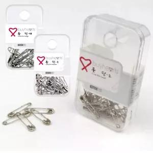 바이하츠 실버 옷핀 옷수선 머플러핀 브로치 뱃지 이름표 고정핀 오픈방지 수선 (3개)