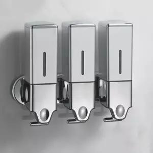 (타입 실버3구)욕실 호텔 벽걸이 디스펜서 흠 샴푸통 핸드워시 3구