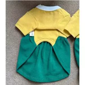 강아지 비비드 한복 그린 원피스 2XL 1P 명절 설날 애견한가위원피스