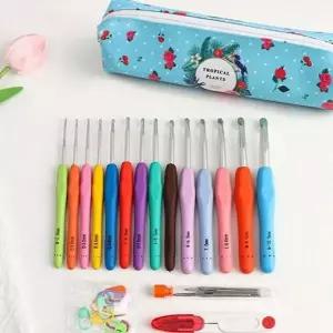 코바늘 도구 모음 파우치 포함 바늘