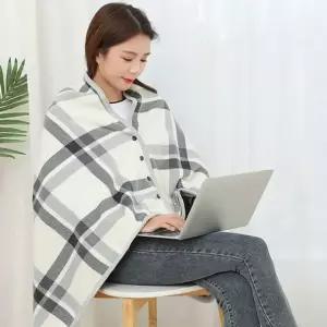 중형130cm 똑딱이 극세사 담요 겨울 망토 무릎 블랭킷 jkc5+3WXj