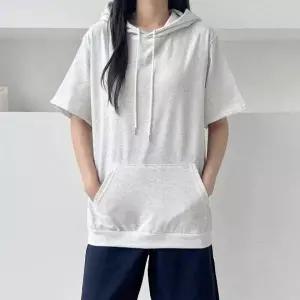 [골드스마일]반팔 후드 티셔츠 앞포켓 캐주얼 트레이닝복