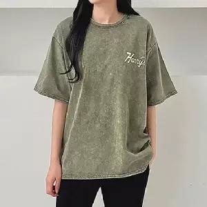 [골드스마일]여름용 오버핏 프린트 반팔 티셔츠 데일리 캐주얼웨어