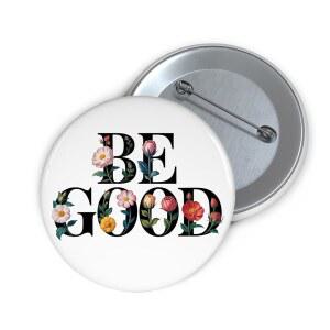 평화로운 시위와 행진을 위한 꽃 디자인의 좋은 핀 버튼 u2013 사회 정의 활동가 FL5