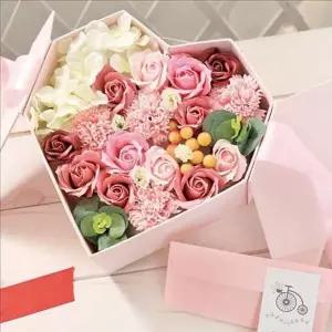 [콩심팥심]플라워 비누 꽃 선물 하트 비누 꽃 카네이션 용돈 박스