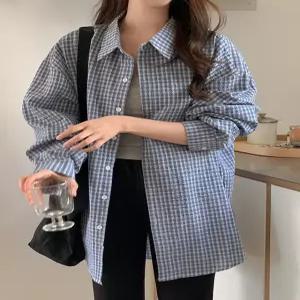 케이즈 루즈핏 체크 셔츠 86316 빅사이즈 여성의류