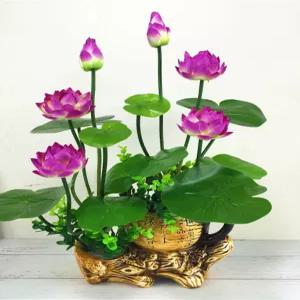 연꽃 조화 화분 신당꽃 신당 수련 연분홍색 법당 불당