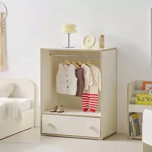 꼬꼬마 오픈 서랍 행거 옷장 800 2Colors 국내제작 어린이옷장 서랍장 1단행거 오픈수납장
