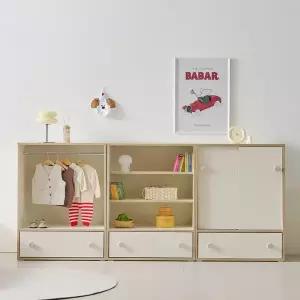 꼬꼬마 오픈 수납 선반 책장 800 2Colors 국내제작 어린이옷장 서랍장 3단선반장 오픈수납장