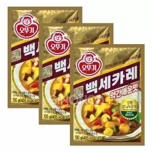 오뚜기 백세카레 약간매운맛 100g 3개 간편식 가루형