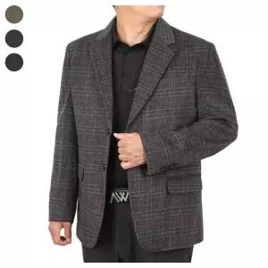 [리빌모아]남자 간절기 국내제작 체크 울 콤비자켓 DA-L-CO-Q001-차콜