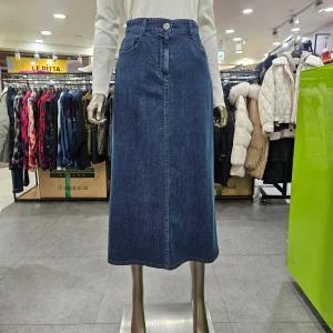 베네통/애플아울렛/뒷밴딩 A라인 데님 스커트BASKA3611