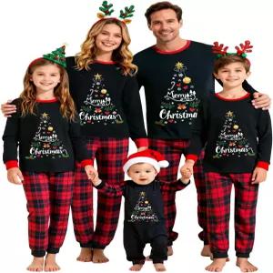 가족 크리스마스를 위한 오냐긴 매칭 크리스마스 파자마 세트 여성 남성 커플 홀리데이 슬립웨어 의상