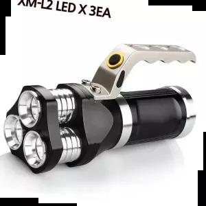 LED손전등 3600루멘 3구 충전식 서치라이트 손전등 L2