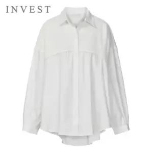 [인베스트] 내추럴 니트 배색 롱 블라우스_IN6S1BL5141