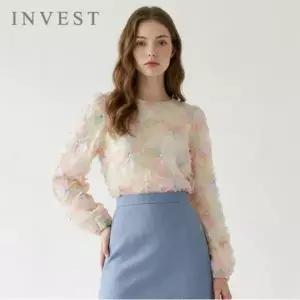 [인베스트] 컬러풀 플라워 스팽글 블라우스_IN6S1BL5131