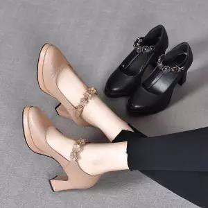 여성 가보시 구두 통굽 스트랩 키높이 정장구두