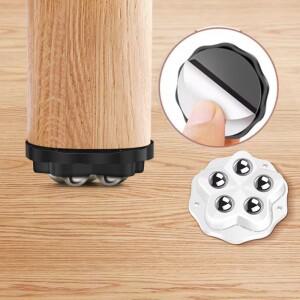 4개입 자가 접착형 무소음 볼 범용 휠 5구슬 가구 캐스터 스테인리스 스틸 360도 회전 °