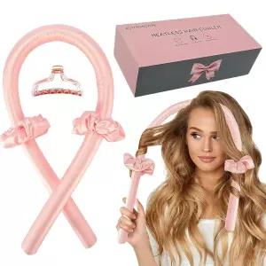 밤새 무열 컬 잠잘 수 있는 헤어 새틴 컬링 막대 세트 영원한 뮤즈 롤러 수면 블로우아웃 헤드밴드 긴