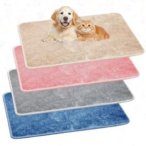 여행용 반려견 침대 패드용 드라이다이어트 4종 반려동물 캐리어 패드 리버서블 매트 교체 라이너 세척 가능 플러시 양면 고양이 케넬 상자(컬러풀, 17 x 11 인치)