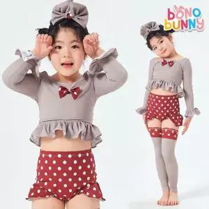 보노버니베이비도트 CO 긴팔상하세트 여 아동 주니어 래쉬가드 수영복