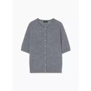 매장정품 SHESMISS 쉬즈미스 메리노 울 래글런 하프 슬리브 가디건 1051990