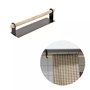 고품질 부착식 수건 행주 걸이-검정 키친타월걸이 주방다용도걸이 행주걸이 수건걸이 부착걸이 WFIV4J5