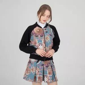 [하프클럽/]마틴나염 집업 주름스커트 셋업