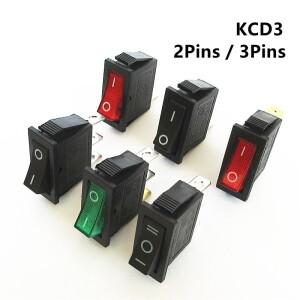 라이트 전원 스위치 포함 KCD3 로커 ON-OFF-ON 23 핀 전기 장비, 16A, 250V, 20A, 125V AC, 5 개
