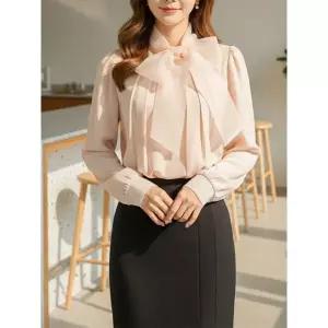 [하프클럽/]스카프 펄배색 블라우스_YMSH26SS003