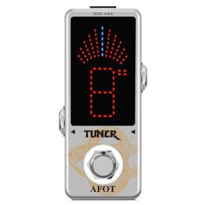 AFOT 튜너 페달, 크로매틱 기타 페달 빠르고 정확한 튜너, 일렉트릭 및 베이스 트루 바이패스를 위한 피치 인디케이터로 고정밀 1 센티미터 제공