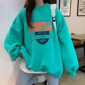 맨투맨티셔츠 셔츠 민트 레터링 기모 클래식 긴팔 루즈핏