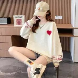 3컬러 여성 추천 엠보싱 심플룩 꾸안꾸 오버핏 맨투맨 맨투맨