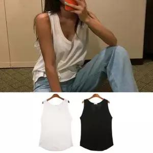 캐주얼룩 민소매 여름바캉스패션 데일리 레이어드 티셔츠