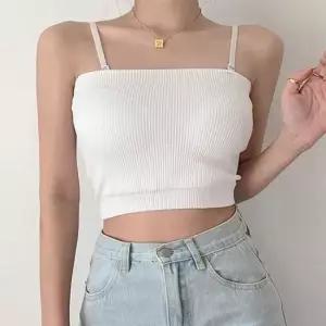 여성 탈부착 데일리 캡내장 끈 클래식 크롭 민소매 나 민소매티셔츠