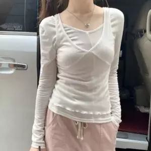 레이어드 인기 슬리브리스 티셔츠 세트 감성 레이어드 여리티셔츠