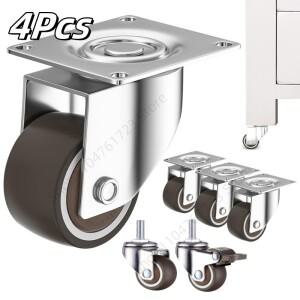 4Pcs 가구 캐스터 1-2 인치  고무 범용 휠 360 ° 플랫폼 트롤리 액세서리용 회전 무소음 롤러