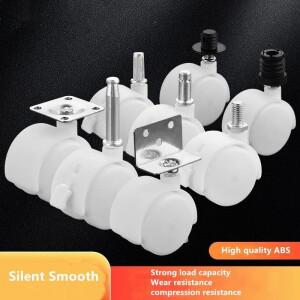 흰색 1.5 인치 플랫 스트레이트 스크류 범용 휠 보관 랙 테이블 가구 도르래 캐비닛 디스플레이  캐스터 4