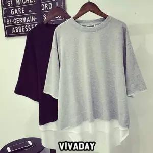 반팔티셔츠 VIDS-SS947 레이어드 무지 7부 티셔츠